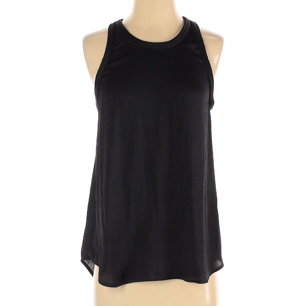 IRO Black Satiny Racer Back Tank Top sz S EUC